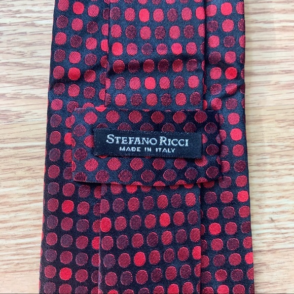 Stefano Ricci Black & Red Polka Dot Luxury Tie